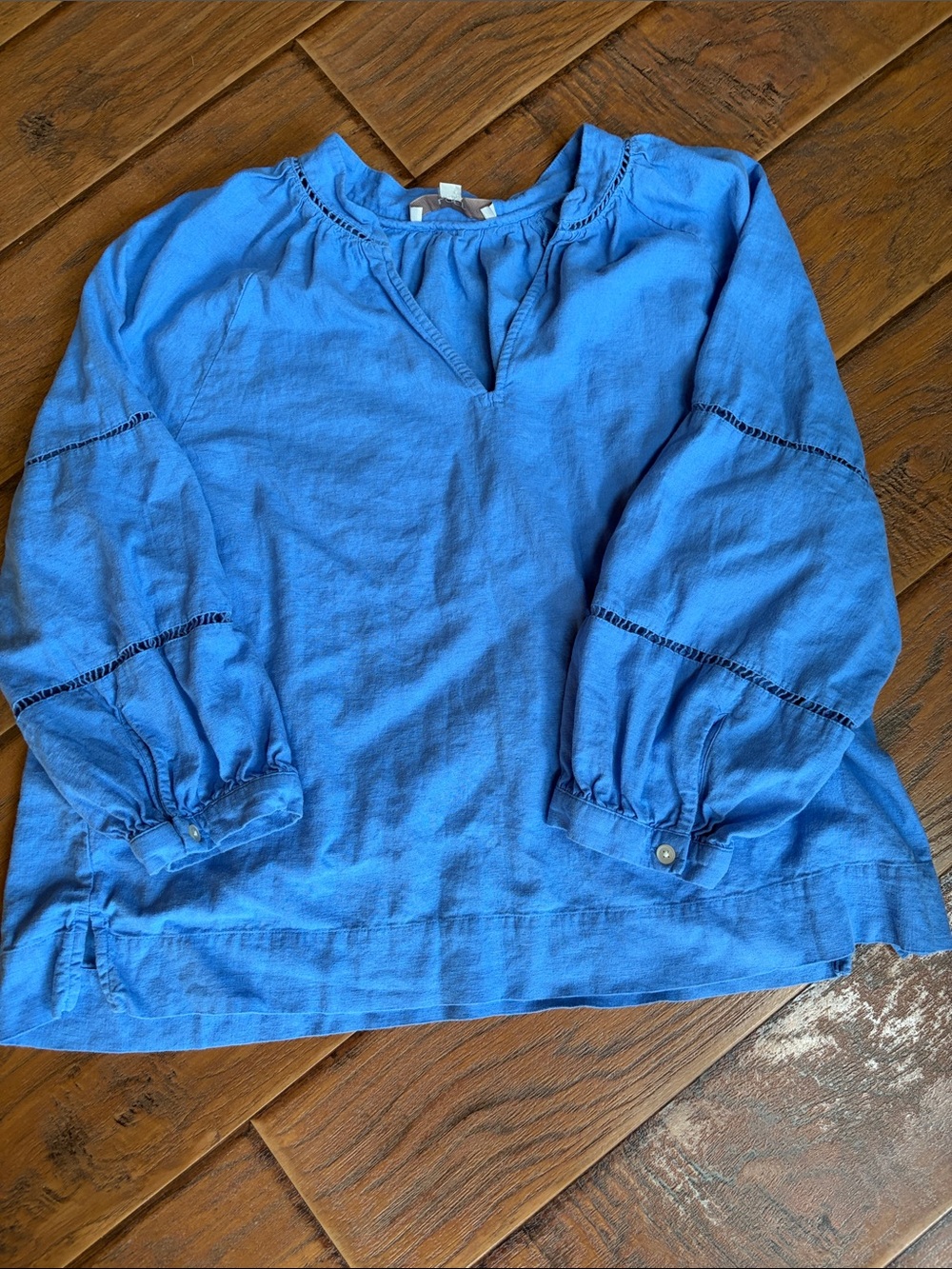 LOFT Sky Blue Peasant Blouse - Size Large - Picture 1 of 9